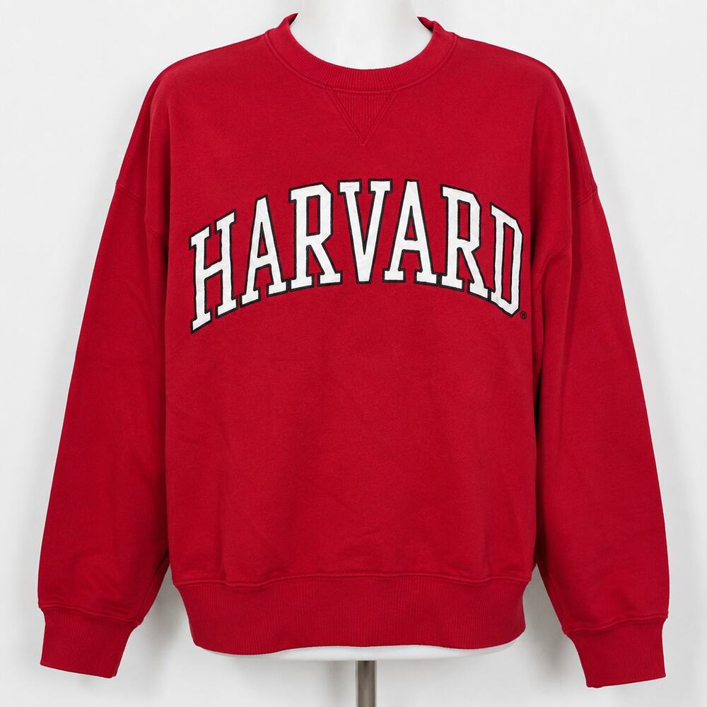 Zara Harvard University Red Crewneck Sweatshirt Women's Small Cotton Collegiate